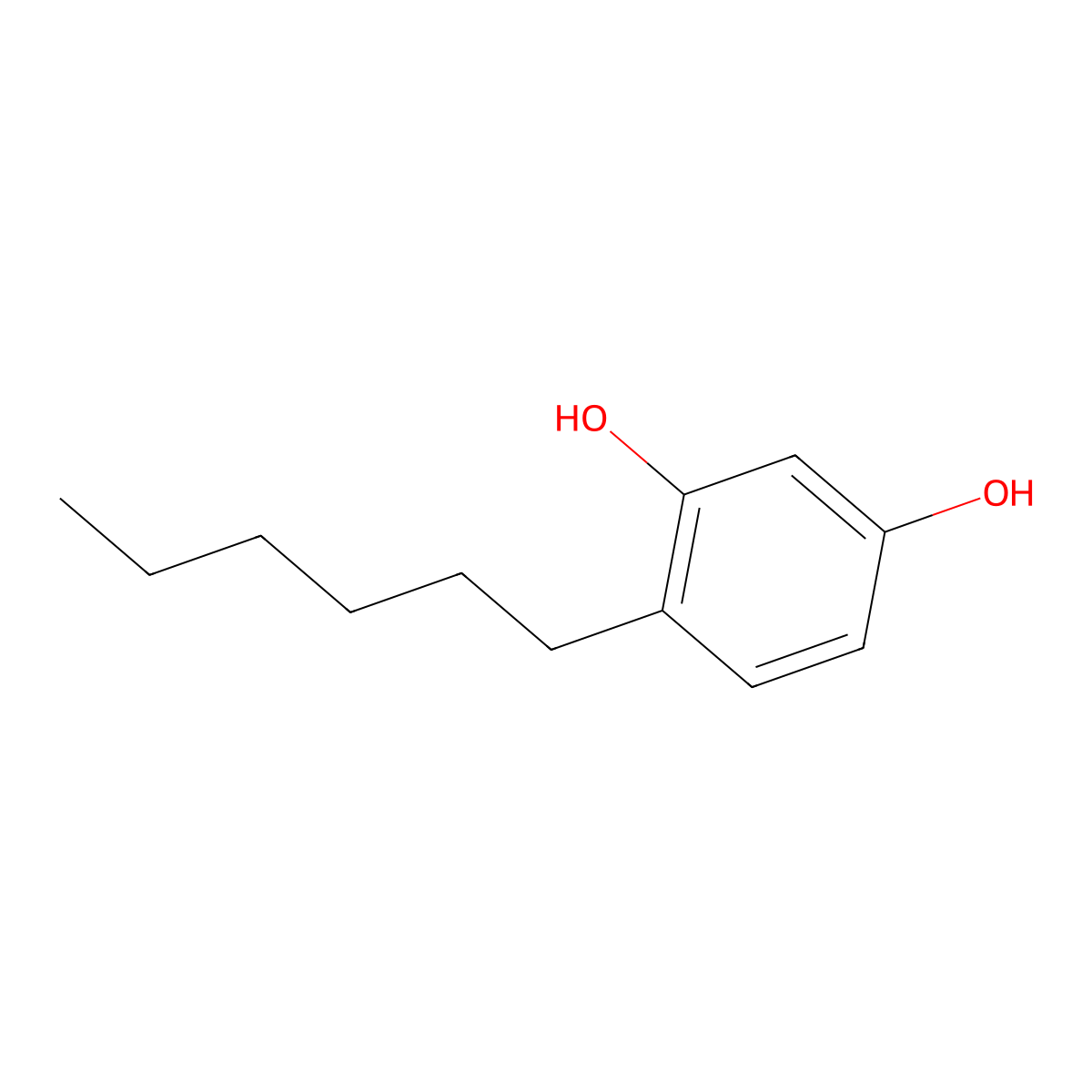 Hexylresorcinol molecular structure, CAS 136-77-6