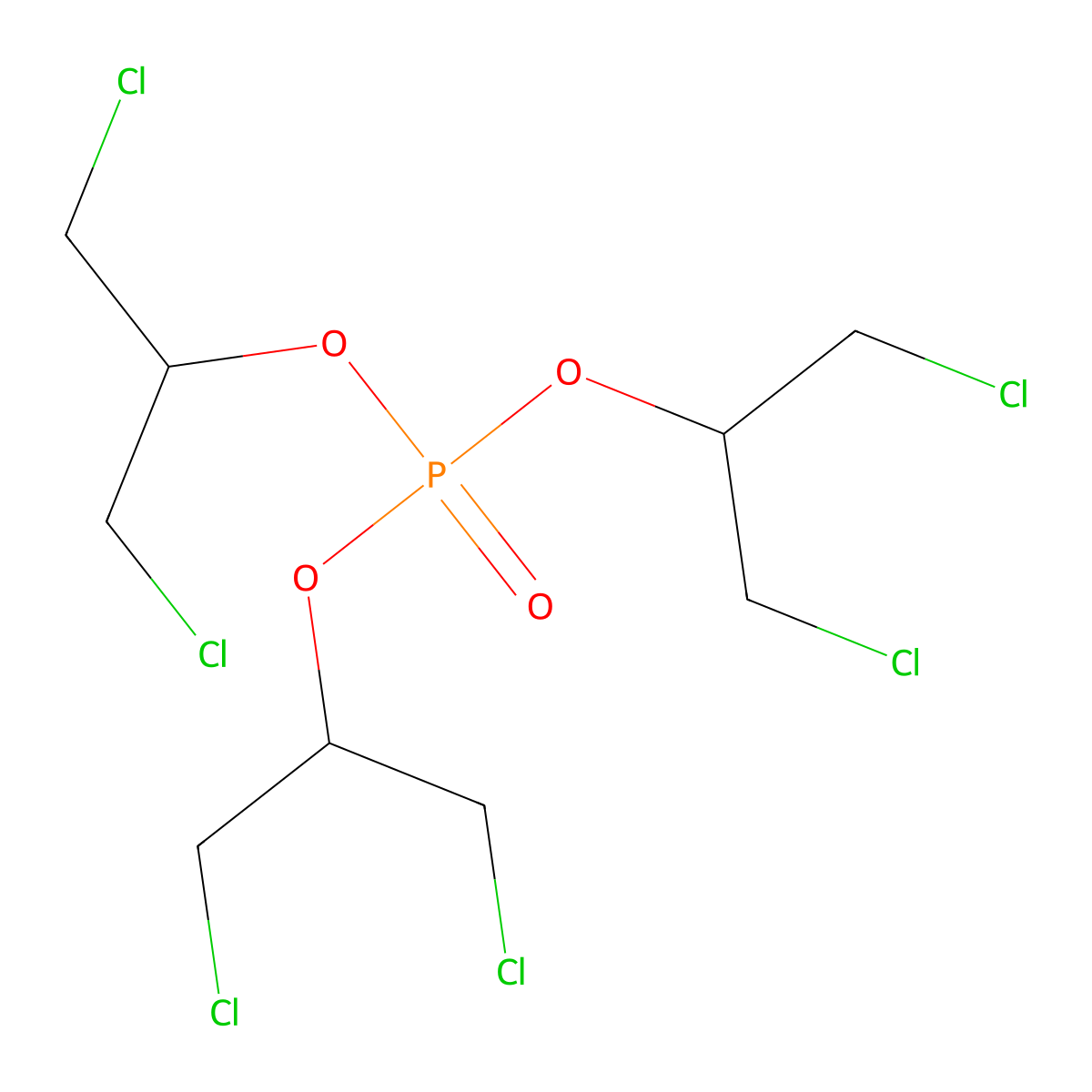 Tris(1,3-dichloro-2-propyl) phosphate molecular structure, CAS 136-87-8