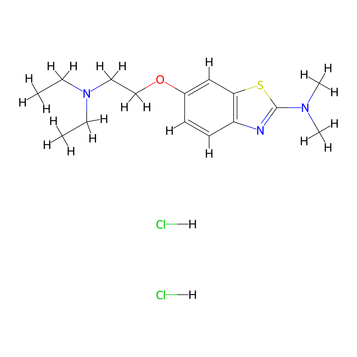 Diamthazole dihydrochloride molecular structure, CAS 136-96-9