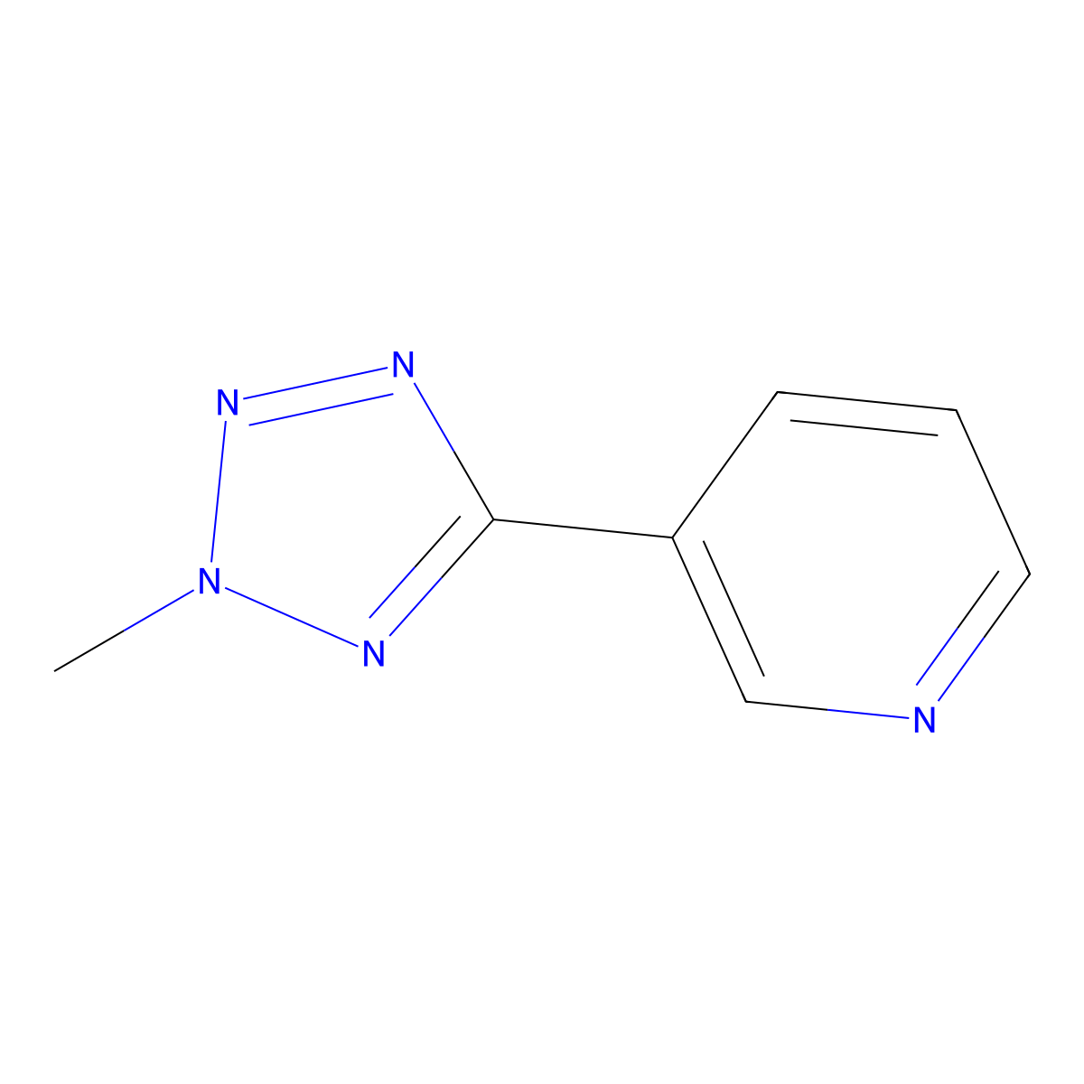 3-(2-methyl-2H-tetrazol-5-yl)-pyridine molecular structure, CAS 13600-39-0