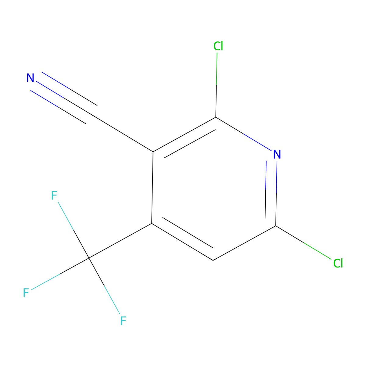 2,6-Dichloro-4-(trifluoromethyl)nicotinonitrile molecular structure, CAS 13600-42-5