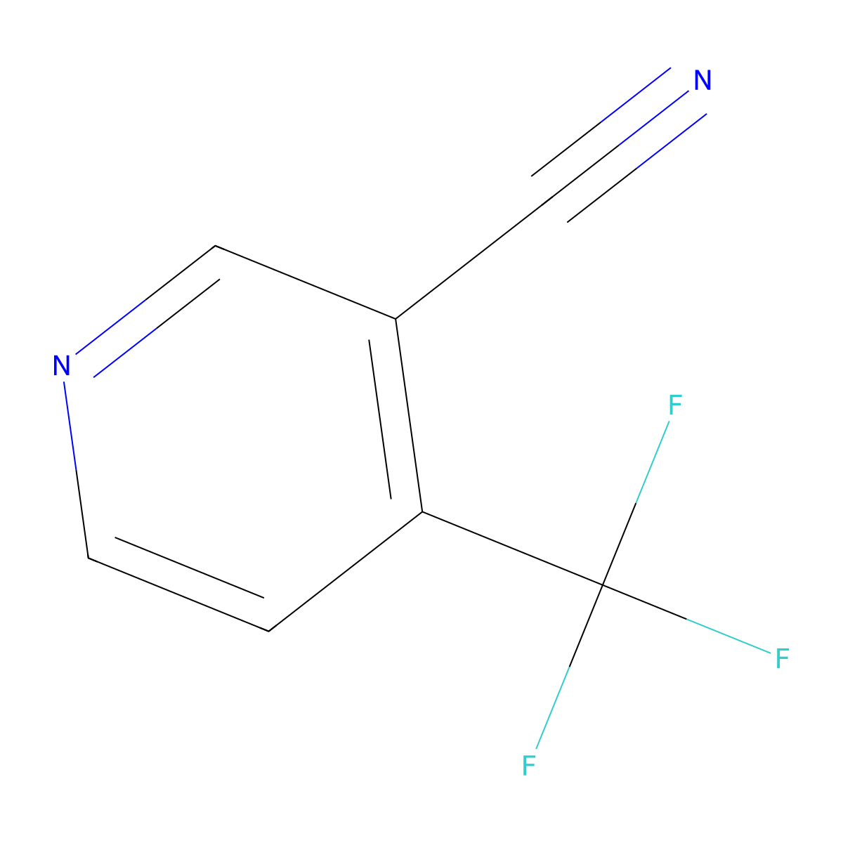4-(Trifluoromethyl)pyridine-3-carbonitrile molecular structure, CAS 13600-43-6