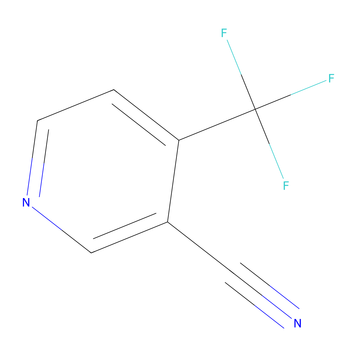 4-(Trifluoromethyl)pyridine-3-carbonitrile molecular structure, CAS 13600-43-6