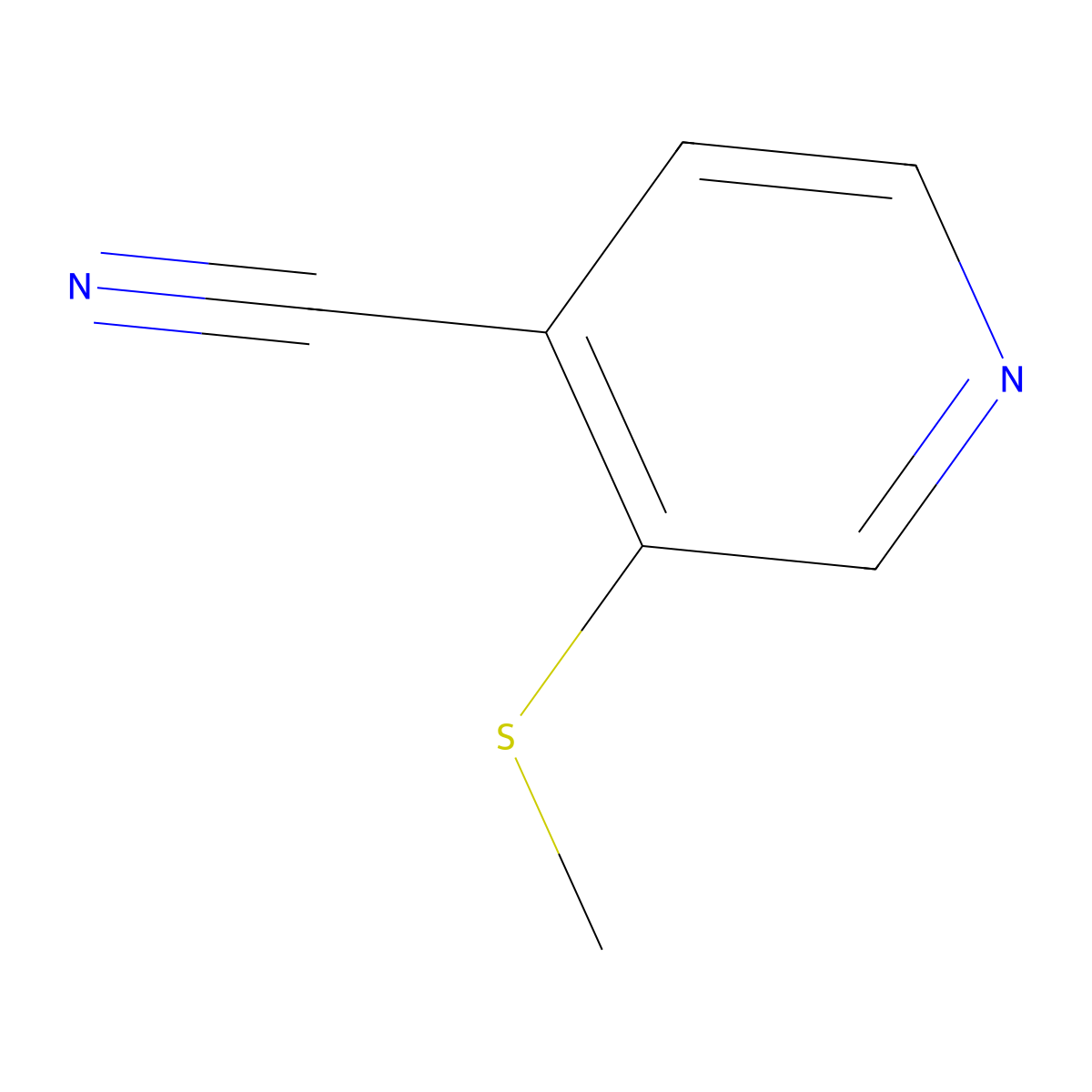 3-(Methylsulfanyl)pyridine-4-carbonitrile molecular structure, CAS 13600-45-8