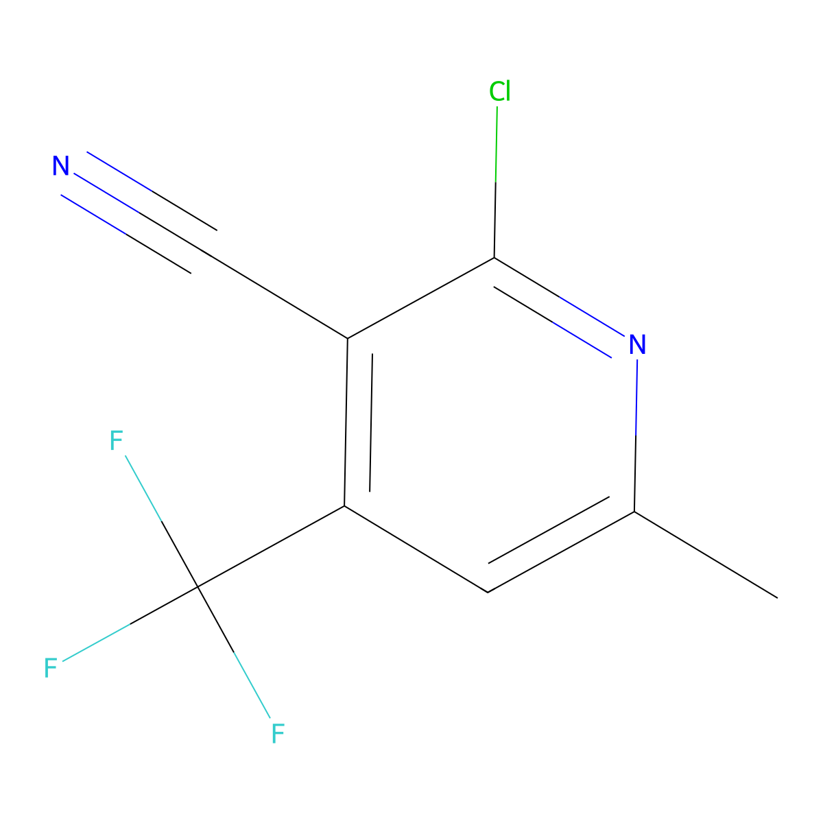 2-Chloro-6-methyl-4-(trifluoromethyl)pyridine-3-carbonitrile molecular structure, CAS 13600-48-1