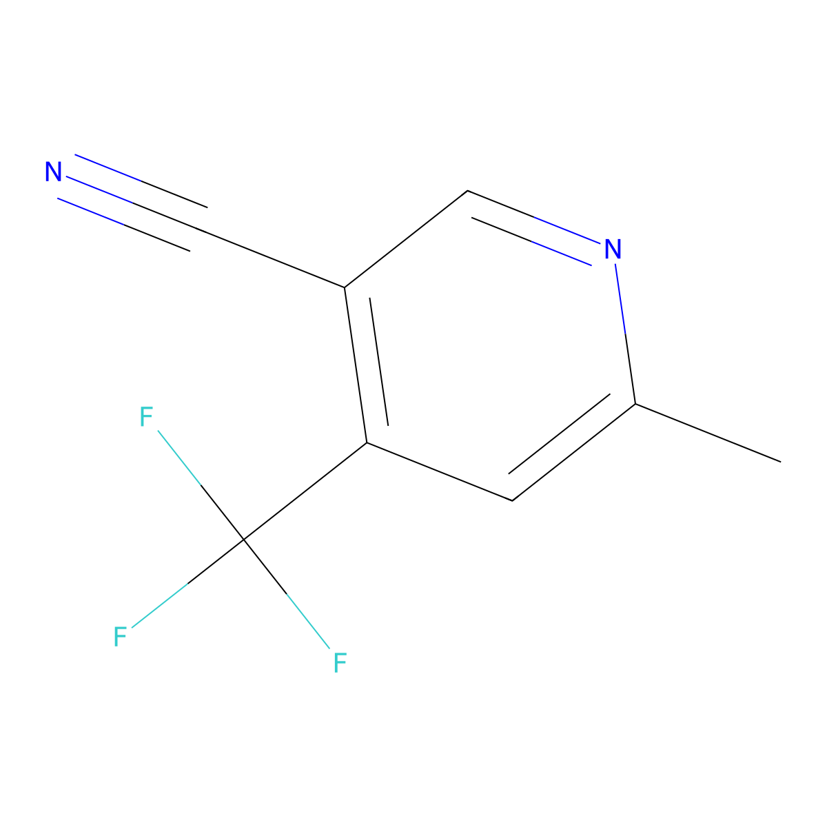 6-Methyl-4-(trifluoromethyl)nicotinonitrile molecular structure, CAS 13600-49-2