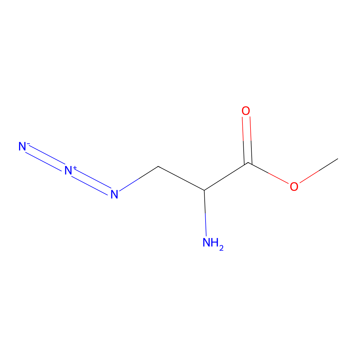 methyl (2S)-2-amino-3-azidopropanoate molecular structure, CAS 1360052-23-8