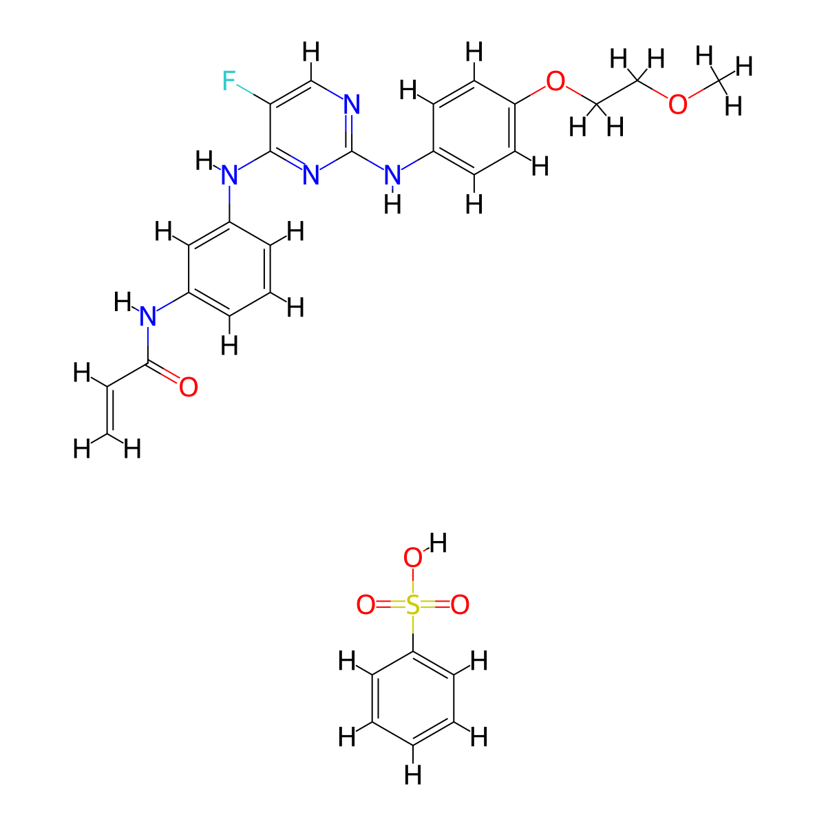 Spebrutinib Besylate molecular structure, CAS 1360053-81-1