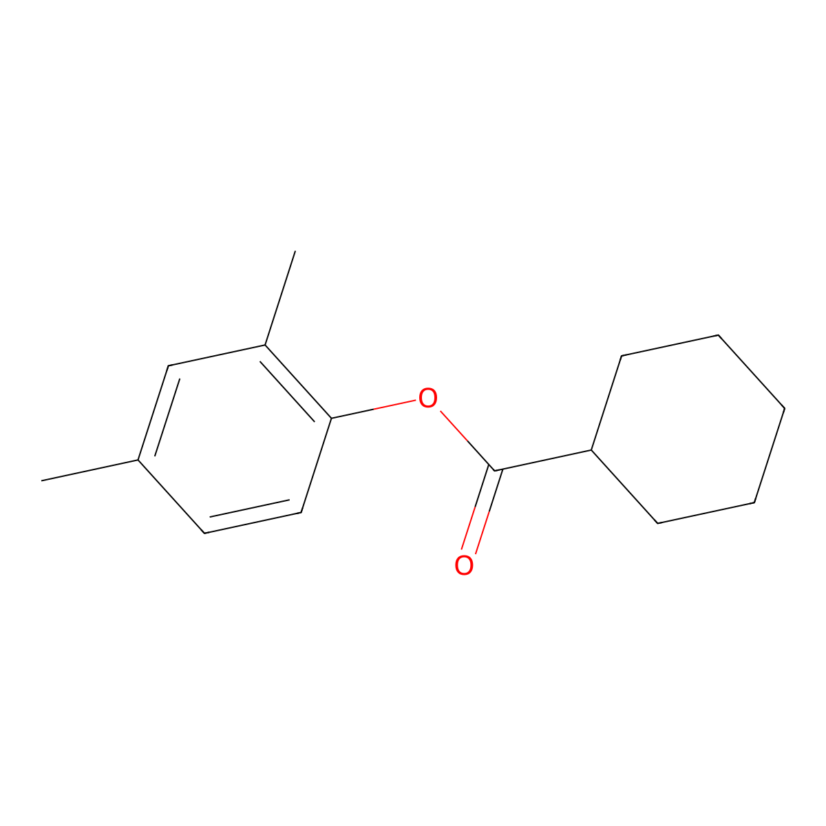 2,4-Dimethylphenyl cyclohexanecarboxylate molecular structure, CAS 136007-80-2