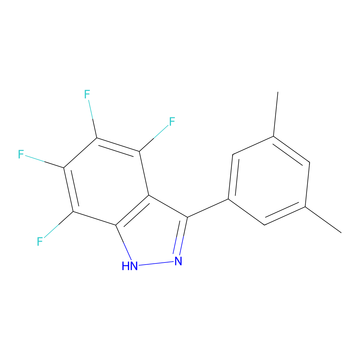 3-(3,5-Dimethylphenyl)-4,5,6,7-tetrafluoro-1H-indazole molecular structure, CAS 1360075-76-8