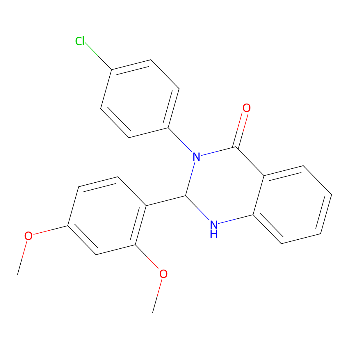 3-(4-Chlorophenyl)-2-(2,4-dimethoxyphenyl)-1,2-dihydroquinazolin-4-one molecular structure, CAS 136009-43-3