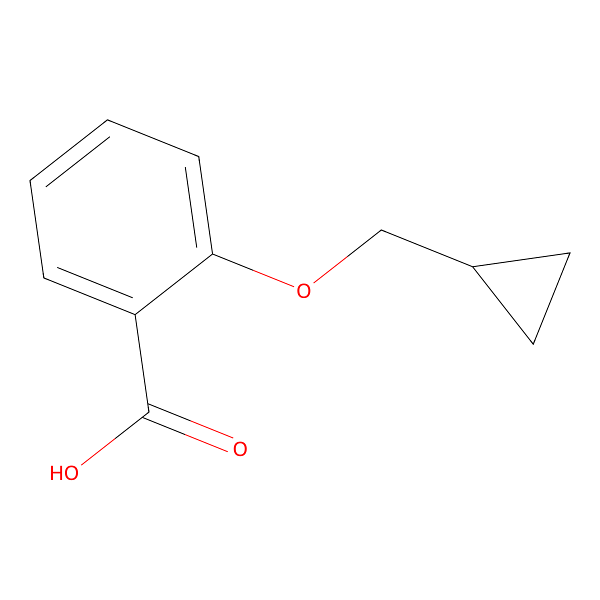 2-(Cyclopropylmethoxy)benzoic acid molecular structure, CAS 136013-76-8