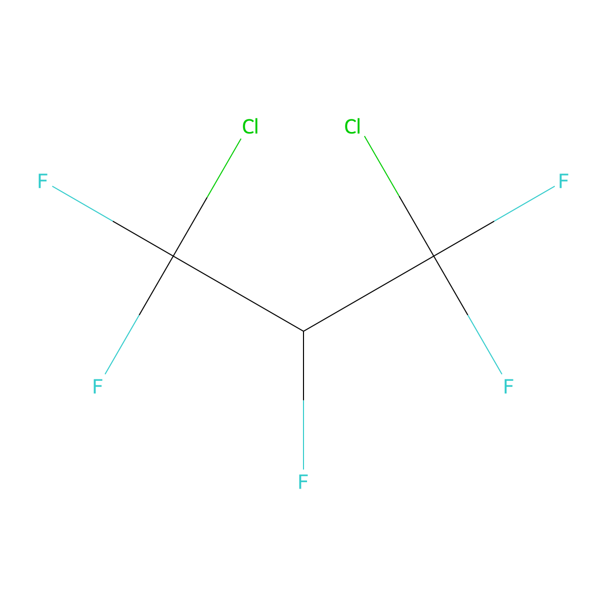 1,3-Dichloro-1,1,2,3,3-pentafluoropropane molecular structure, CAS 136013-79-1