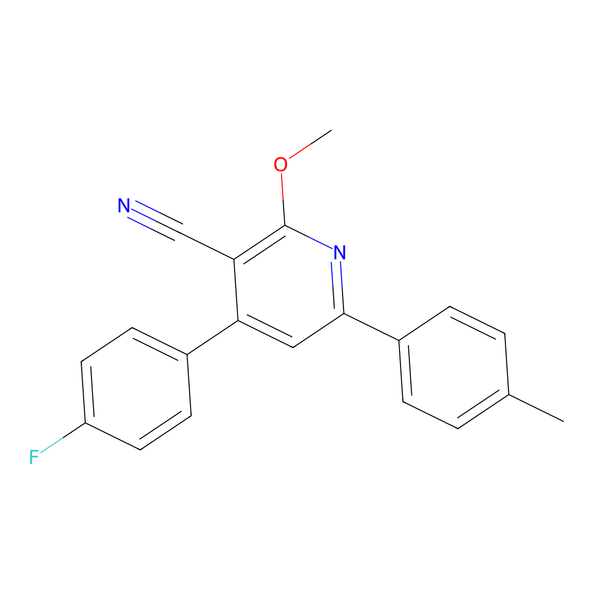 4-(4-Fluorophenyl)-2-methoxy-6-(p-tolyl)nicotinonitrile molecular structure, CAS 1360151-28-5