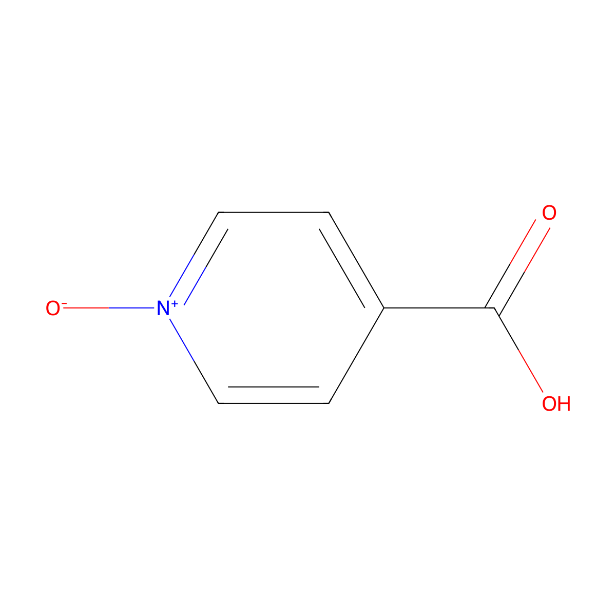 4-Pyridinecarboxylic acid, 1-oxide molecular structure, CAS 13602-12-5