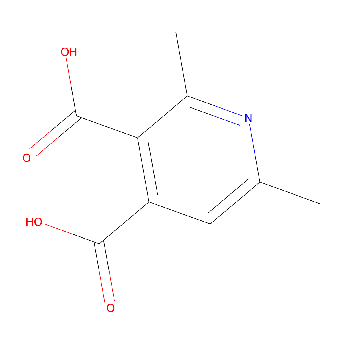 2,6-Dimethyl-3,4-pyridinedicarboxylic acid molecular structure, CAS 13602-84-1