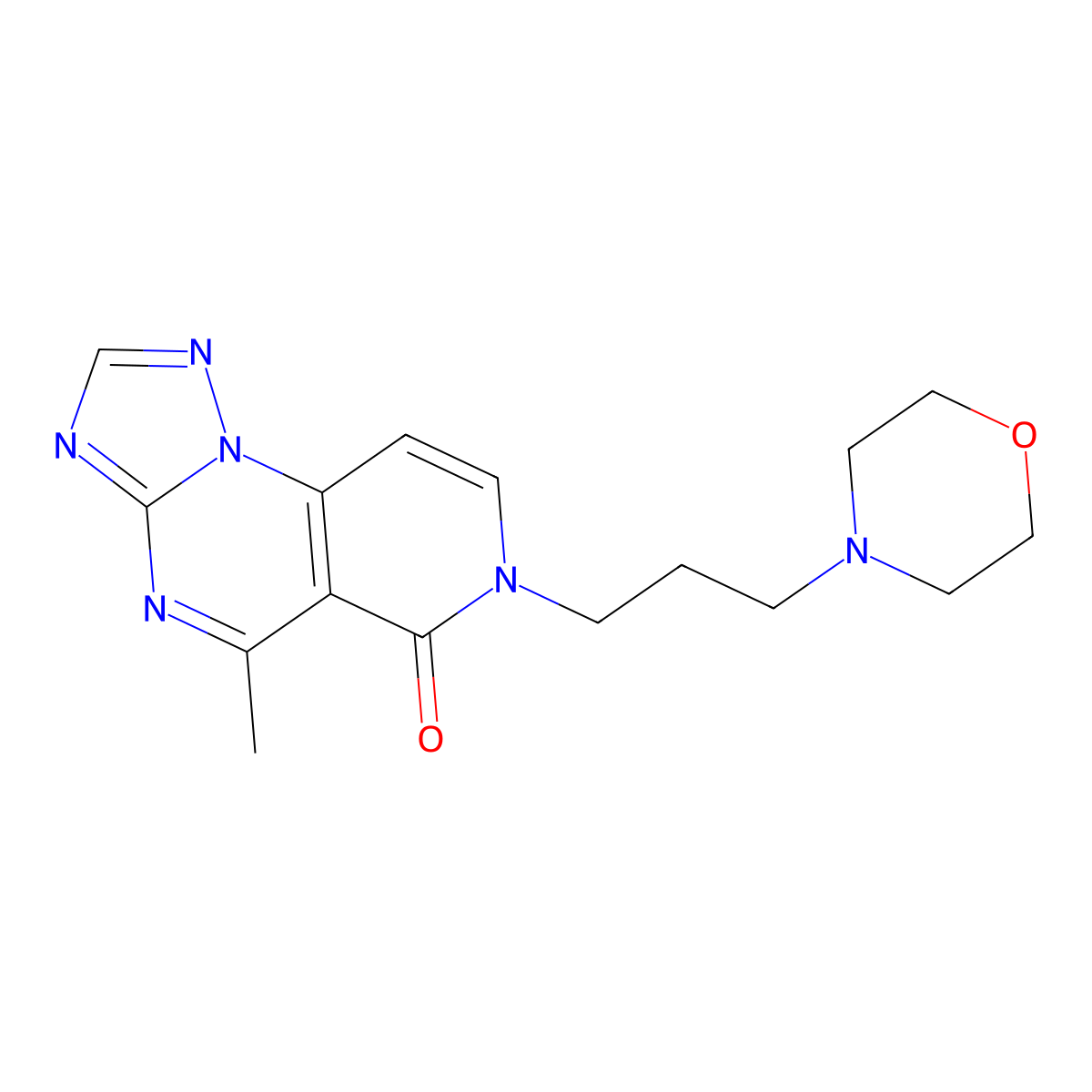 5-methyl-7-(3-morpholinopropyl)pyrido[3,4-e][1,2,4]triazolo[1,5-a]pyrimidin-6(7H)-one molecular structure, CAS 1360208-45-2