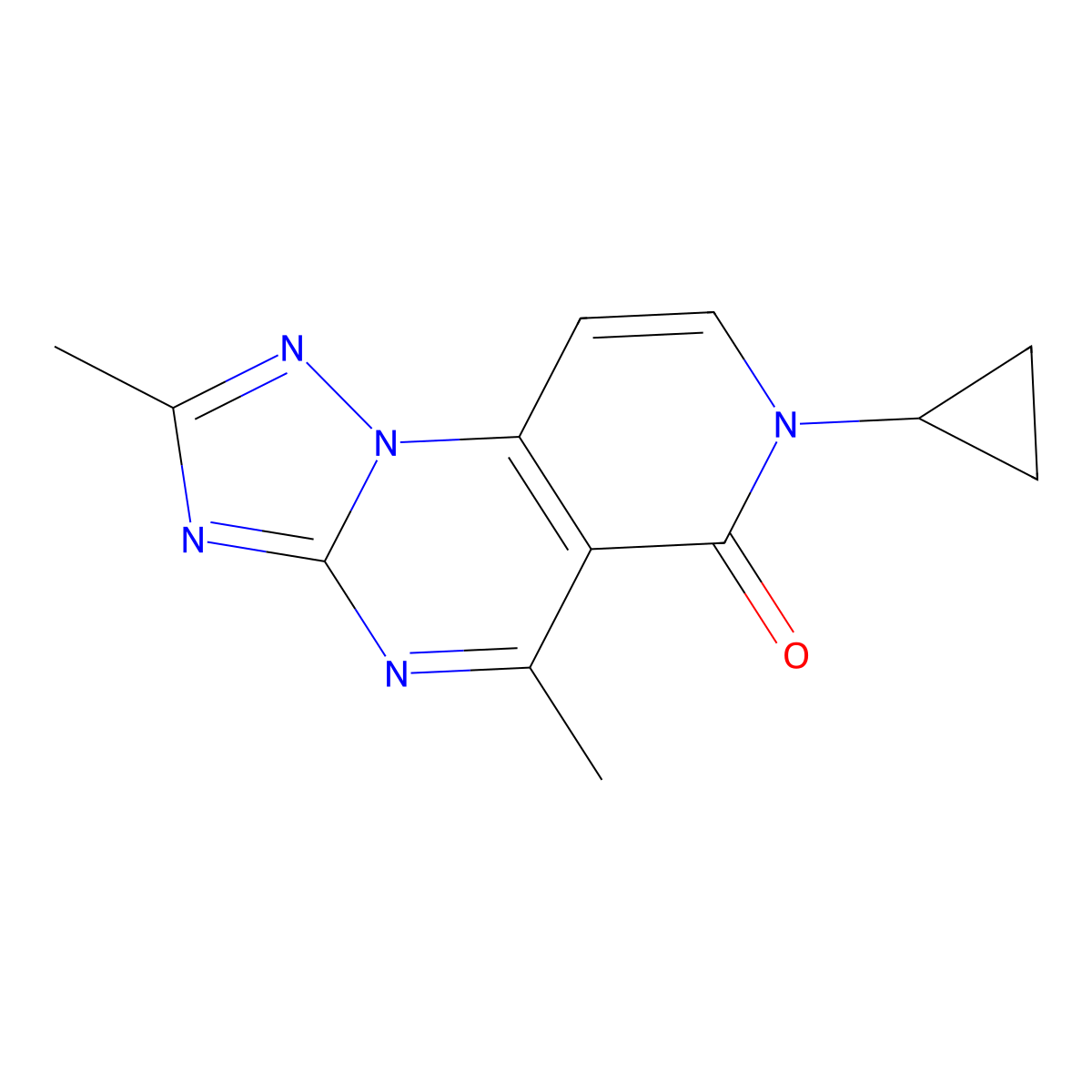 7-cyclopropyl-2,5-dimethylpyrido[3,4-e][1,2,4]triazolo[1,5-a]pyrimidin-6(7H)-one molecular structure, CAS 1360214-59-0