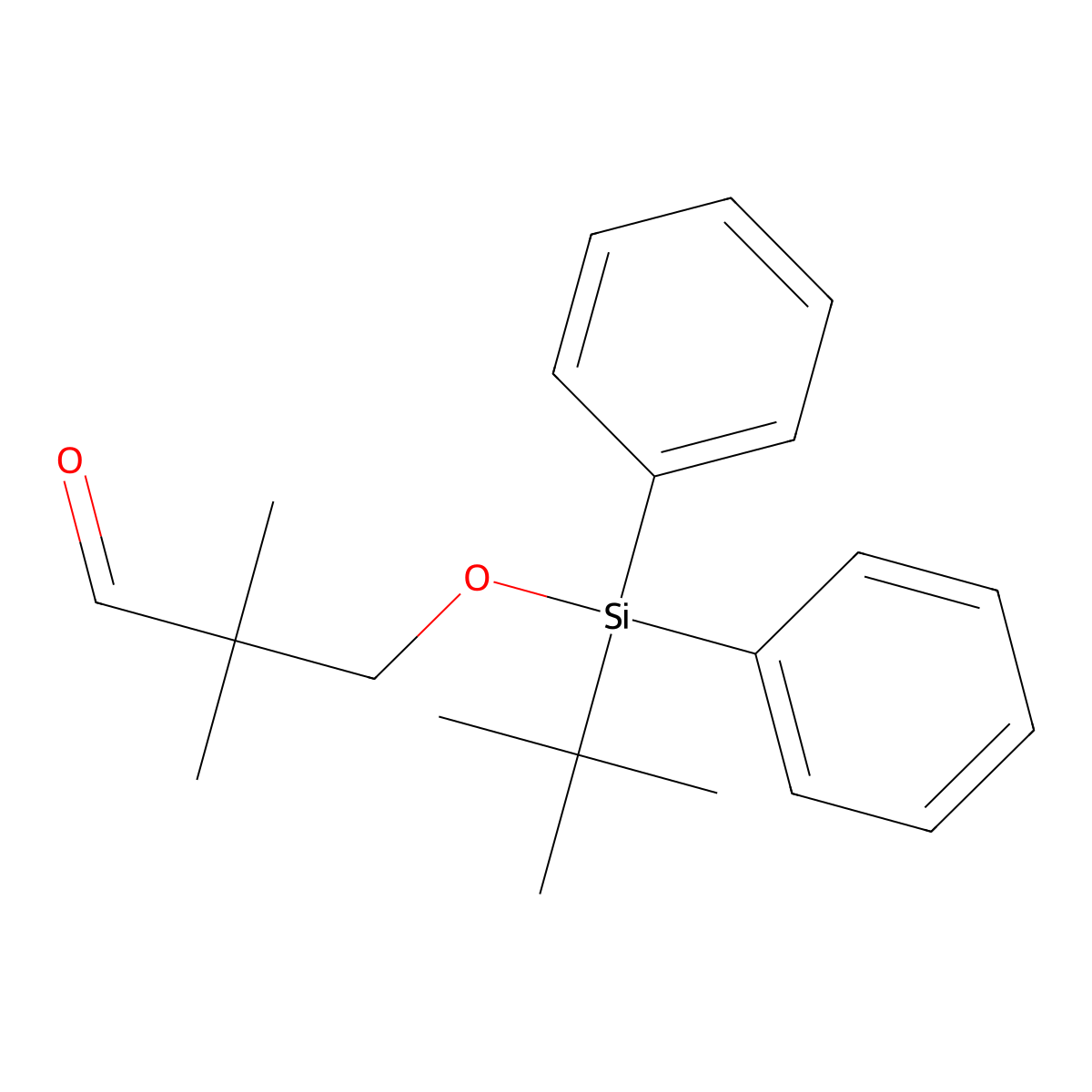 3-(tert-Butyl-diphenyl-silanyloxy)-2,2-dimethyl-propionaldehyde molecular structure, CAS 136022-55-4