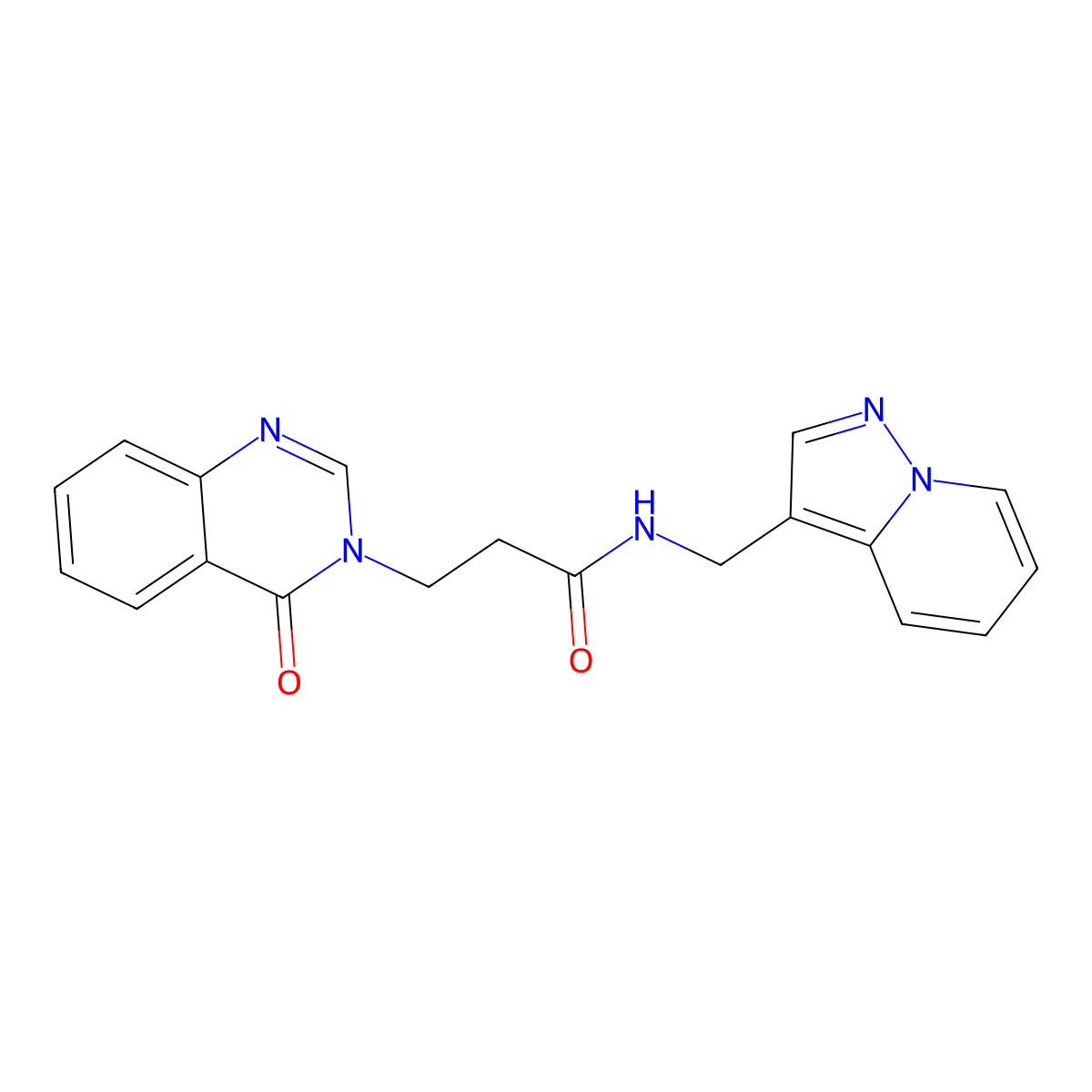 3-(4-oxoquinazolin-3(4H)-yl)-N-(pyrazolo[1,5-a]pyridin-3-ylmethyl)propanamide molecular structure, CAS 1360220-88-7