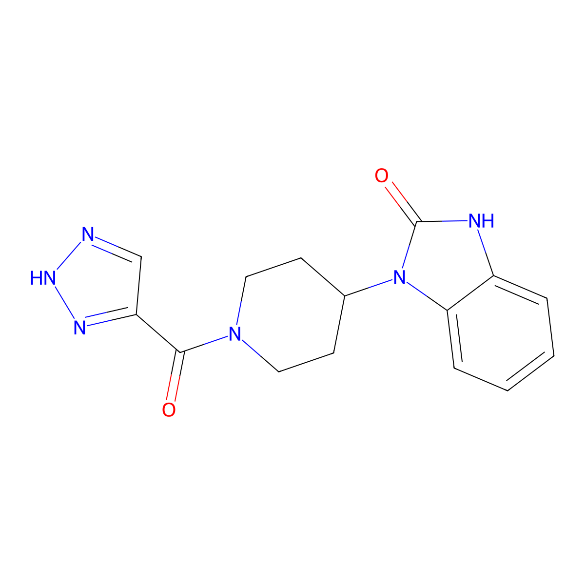 1-[1-(1H-1,2,3-triazol-5-ylcarbonyl)-4-piperidinyl]-1,3-dihydro-2H-benzimidazol-2-one molecular structure, CAS 1360224-82-3