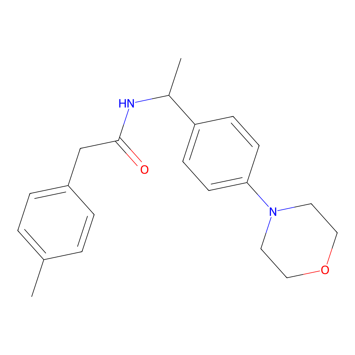 2-(4-methylphenyl)-N-{1-[4-(morpholin-4-yl)phenyl]ethyl}acetamide molecular structure, CAS 1360226-85-2