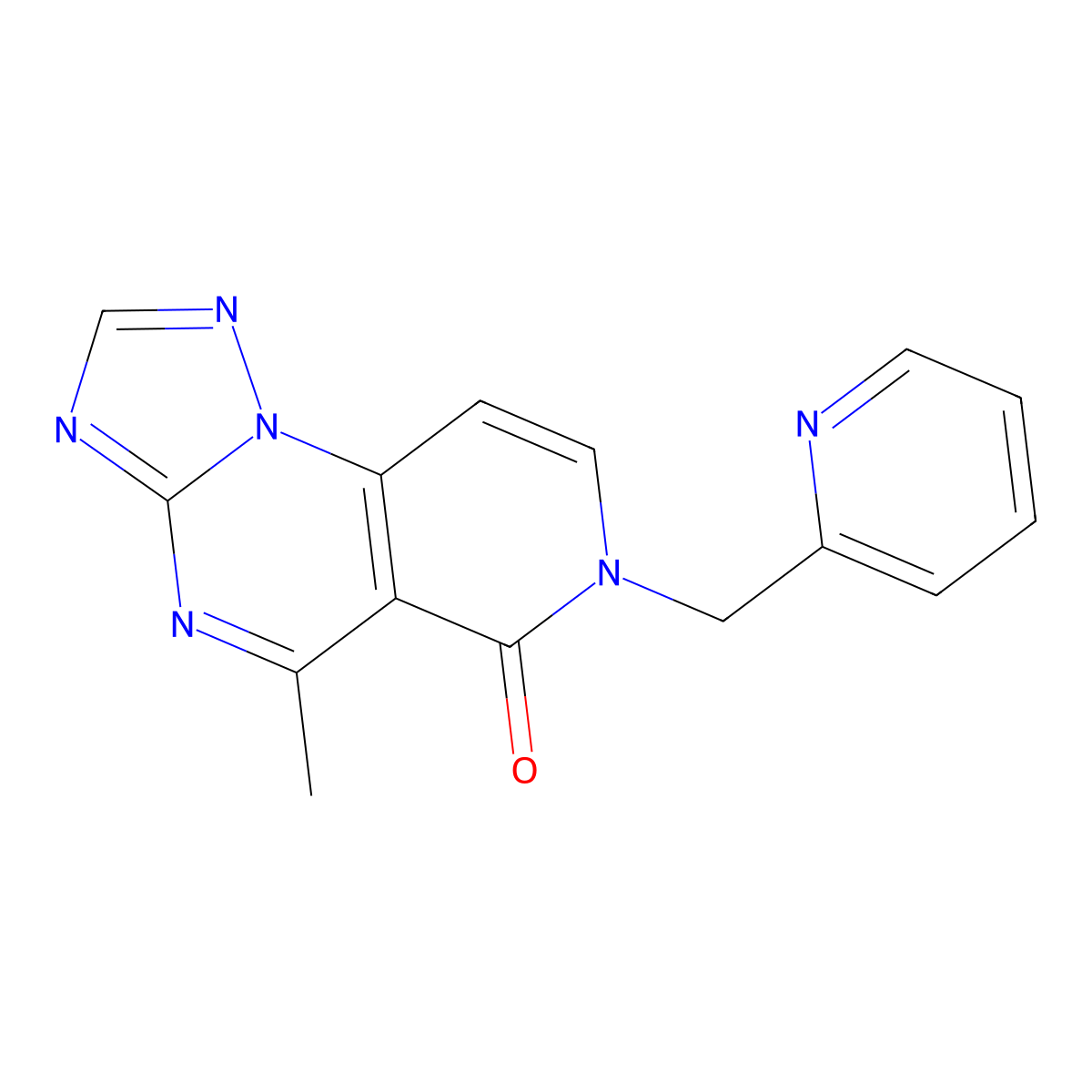 5-methyl-7-(pyridin-2-ylmethyl)pyrido[3,4-e][1,2,4]triazolo[1,5-a]pyrimidin-6(7H)-one molecular structure, CAS 1360237-02-0