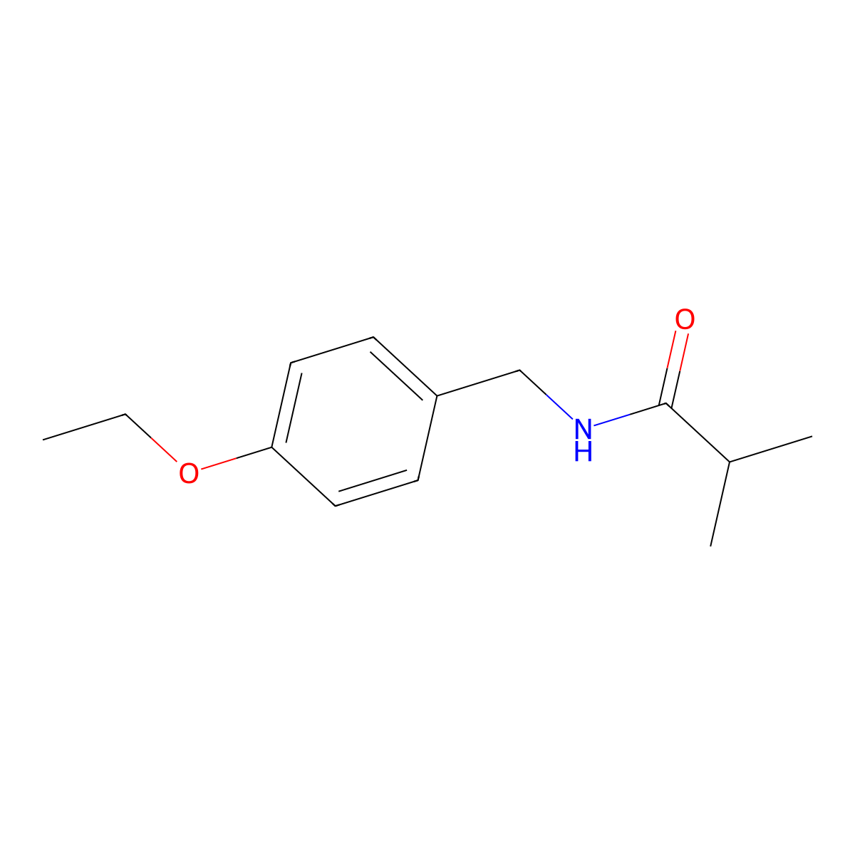 N-(4-ethoxybenzyl)-2-methylpropanamide molecular structure, CAS 1360237-10-0