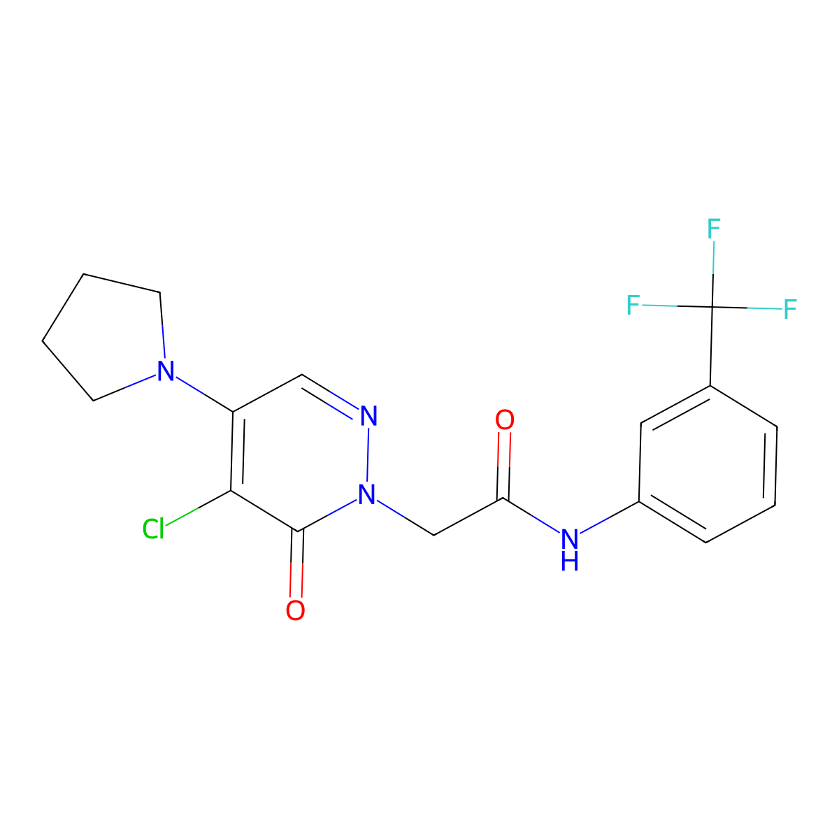 2-(5-chloro-6-oxo-4-(pyrrolidin-1-yl)pyridazin-1(6H)-yl)-N-(3-(trifluoromethyl)phenyl)acetamide molecular structure, CAS 1360237-83-7