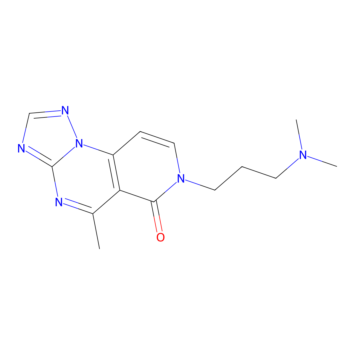 7-(3-(dimethylamino)propyl)-5-methylpyrido[3,4-e][1,2,4]triazolo[1,5-a]pyrimidin-6(7H)-one molecular structure, CAS 1360239-48-0