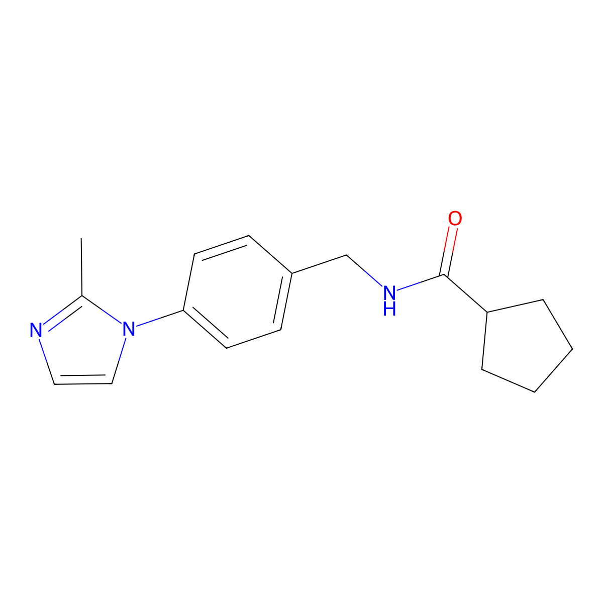 N-[4-(2-methyl-1H-imidazol-1-yl)benzyl]cyclopentanecarboxamide molecular structure, CAS 1360240-13-6