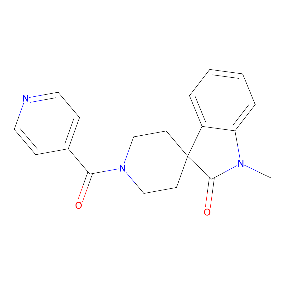 1'-Isonicotinoyl-1-methylspiro[indoline-3,4'-piperidin]-2-one molecular structure, CAS 1360241-33-3