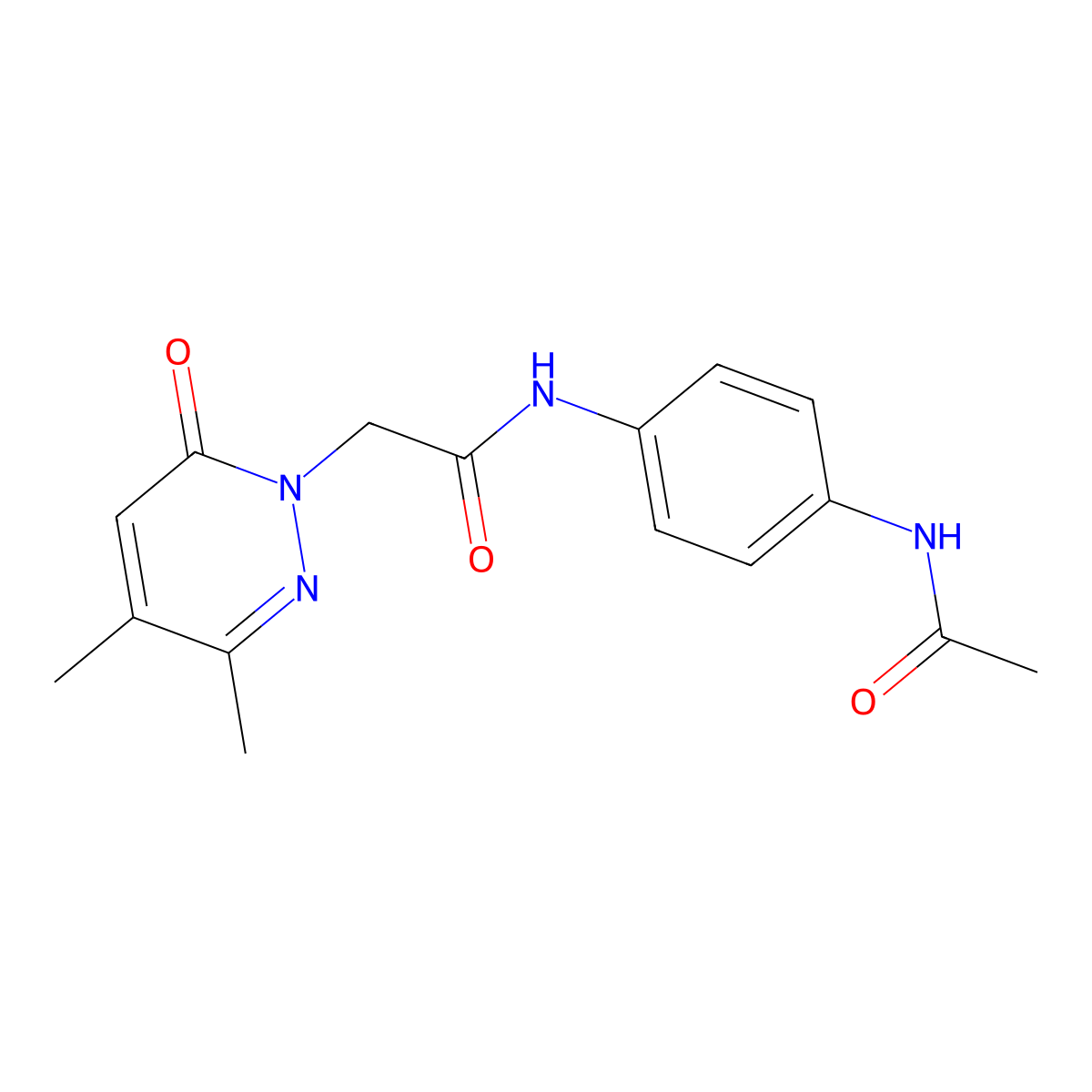 N-(4-acetamidophenyl)-2-(3,4-dimethyl-6-oxopyridazin-1(6H)-yl)acetamide molecular structure, CAS 1360243-35-1