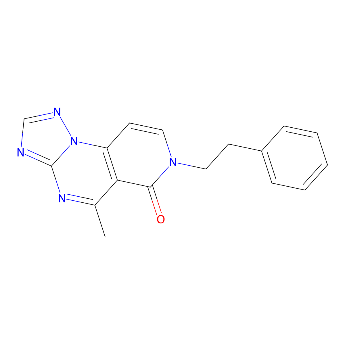 5-methyl-7-phenethylpyrido[3,4-e][1,2,4]triazolo[1,5-a]pyrimidin-6(7H)-one molecular structure, CAS 1360246-40-7