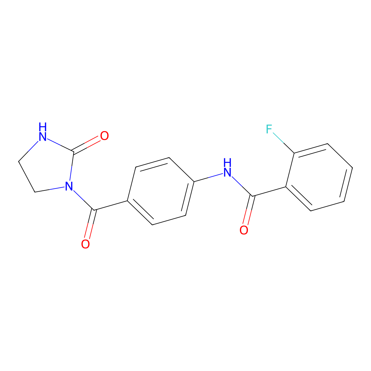 2-fluoro-N-[4-(2-oxoimidazolidine-1-carbonyl)phenyl]benzamide molecular structure, CAS 1360263-36-0
