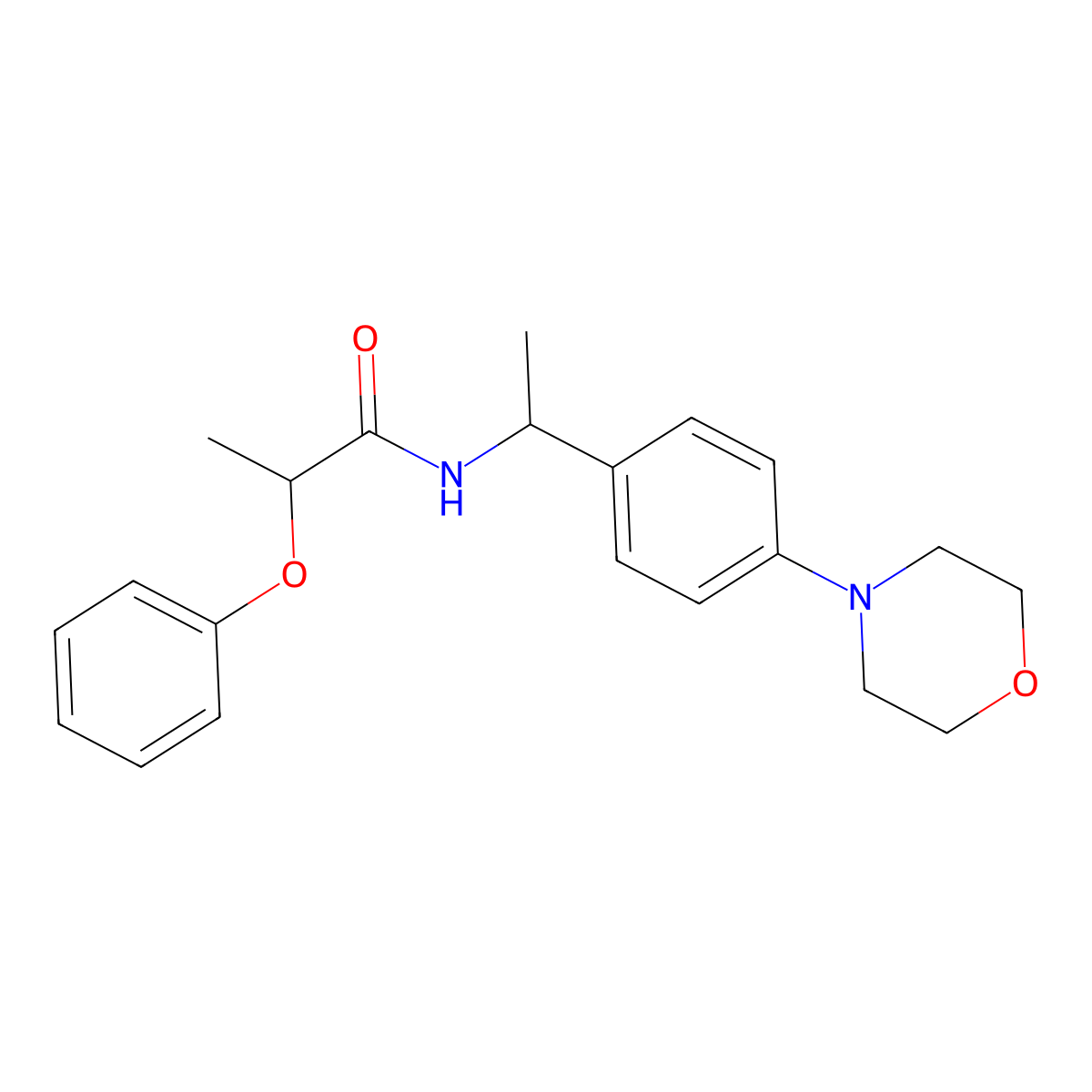 N-{1-[4-(morpholin-4-yl)phenyl]ethyl}-2-phenoxypropanamide molecular structure, CAS 1360263-41-7