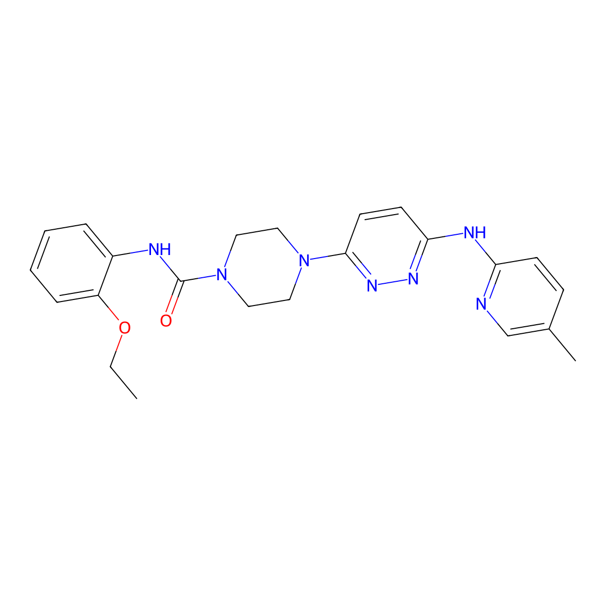 N-(2-ethoxyphenyl)-4-(6-((5-methylpyridin-2-yl)amino)pyridazin-3-yl)piperazine-1-carboxamide molecular structure, CAS 1360265-91-3