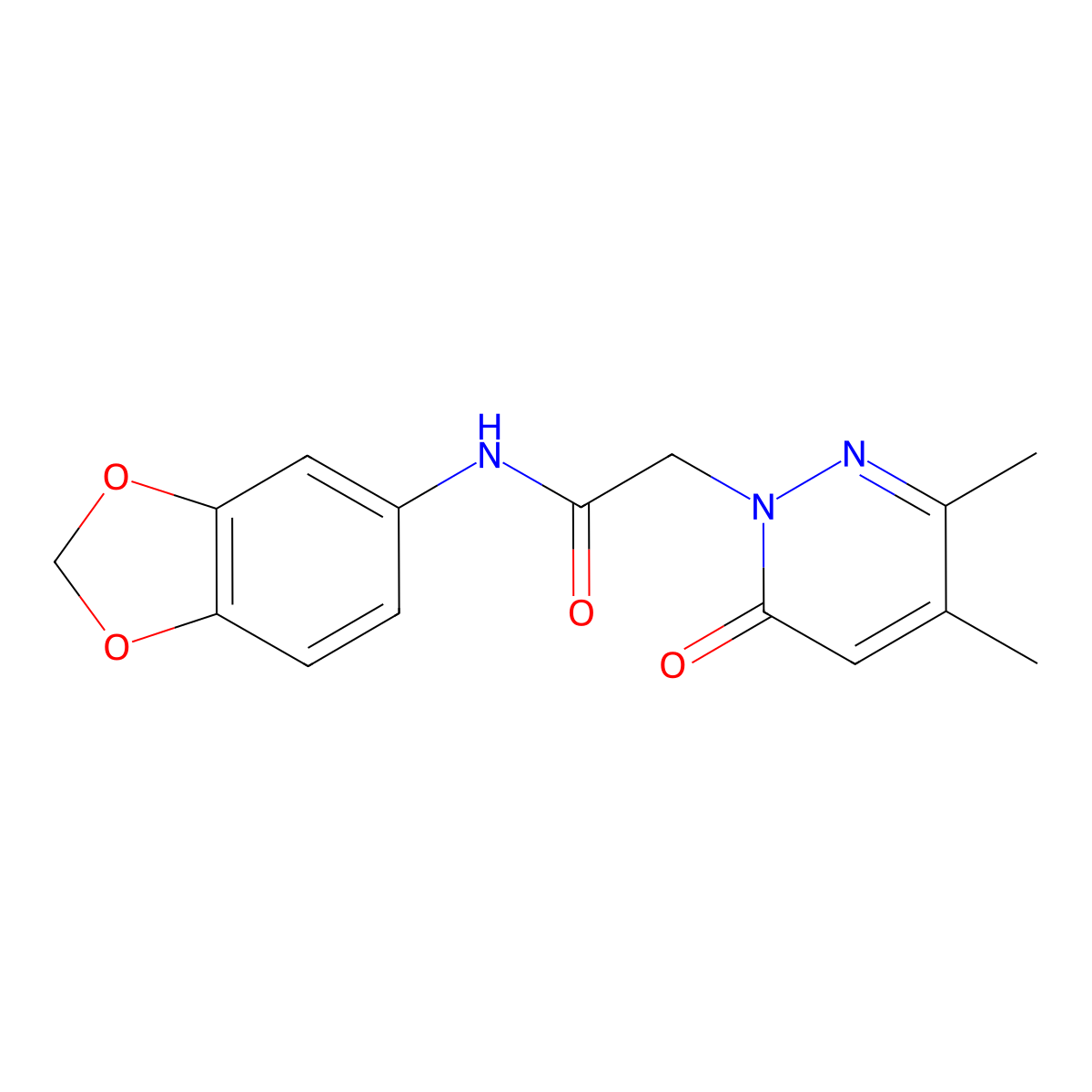 N-(1,3-benzodioxol-5-yl)-2-(3,4-dimethyl-6-oxopyridazin-1(6H)-yl)acetamide molecular structure, CAS 1360267-89-5