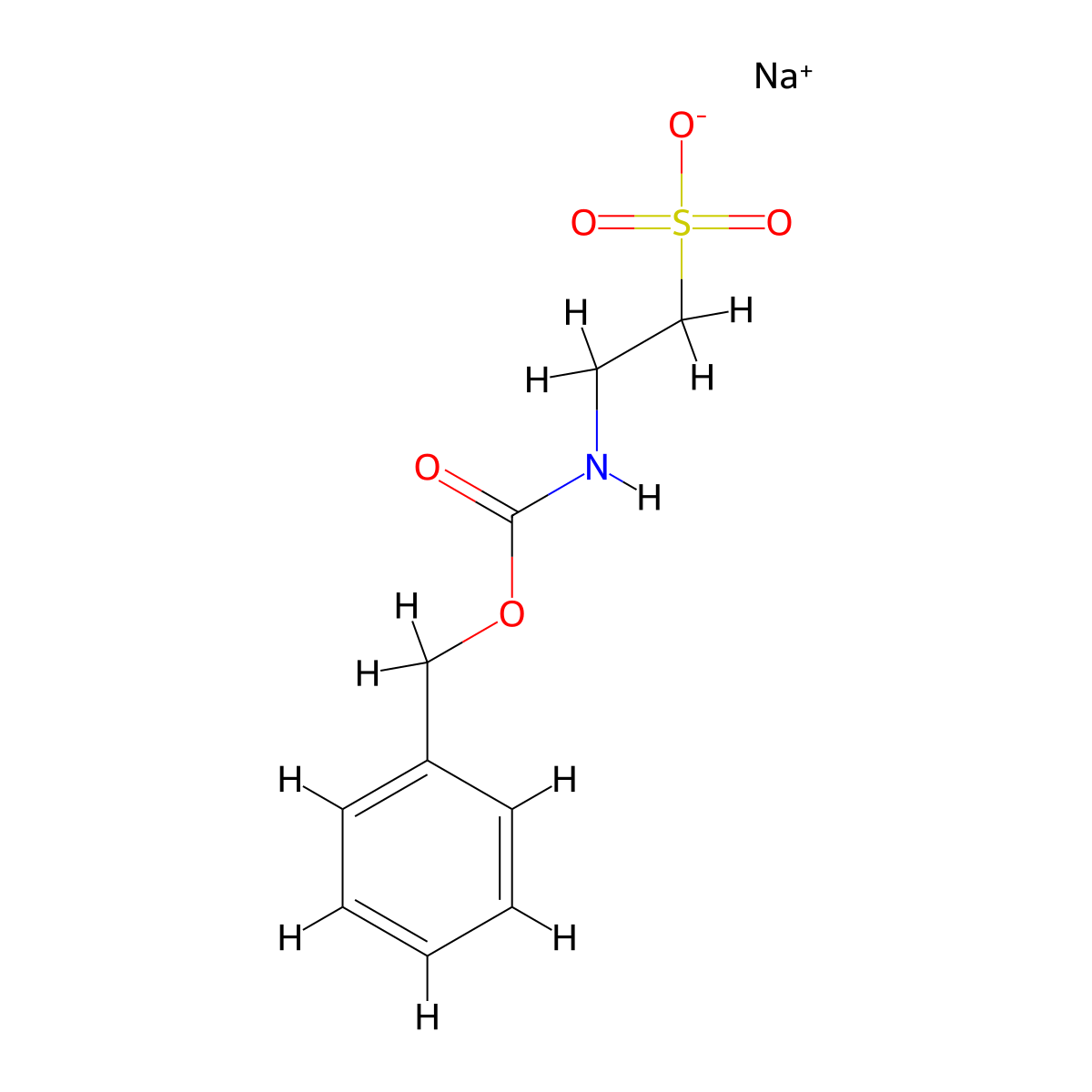2-Cbz-amino-ethanesulfonic acid sodium salt molecular structure, CAS 136027-16-2