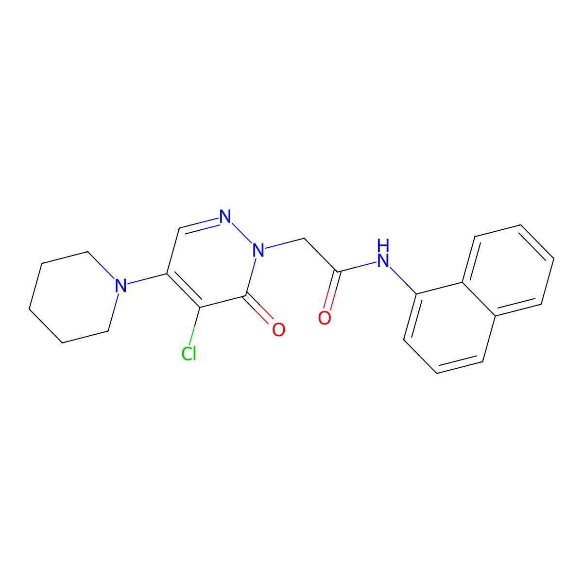 2-(5-chloro-6-oxo-4-(piperidin-1-yl)pyridazin-1(6H)-yl)-N-(naphthalen-1-yl)acetamide molecular structure, CAS 1360270-73-0