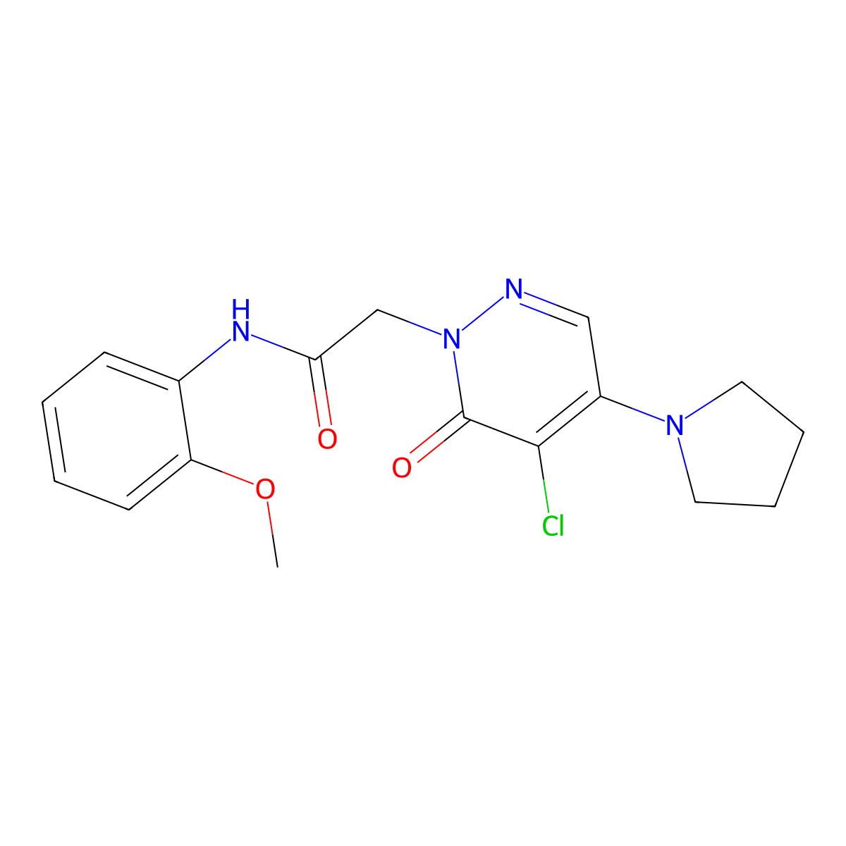 2-(5-chloro-6-oxo-4-(pyrrolidin-1-yl)pyridazin-1(6H)-yl)-N-(2-methoxyphenyl)acetamide molecular structure, CAS 1360272-22-5