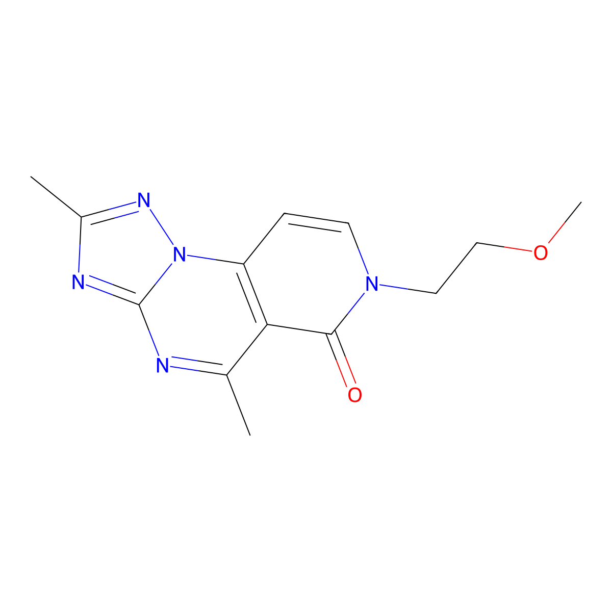 7-(2-methoxyethyl)-2,5-dimethylpyrido[3,4-e][1,2,4]triazolo[1,5-a]pyrimidin-6(7H)-one molecular structure, CAS 1360276-12-5