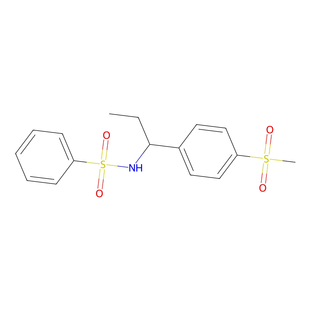 N-{1-[4-(methylsulfonyl)phenyl]propyl}benzenesulfonamide molecular structure, CAS 1360276-68-1