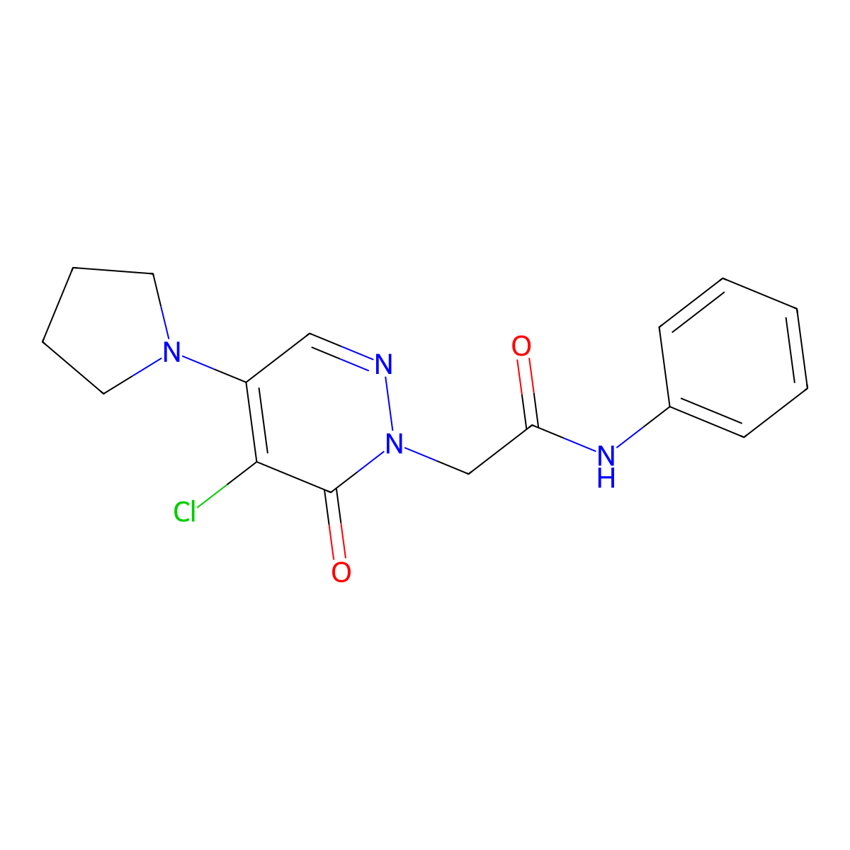 2-(5-chloro-6-oxo-4-(pyrrolidin-1-yl)pyridazin-1(6H)-yl)-N-phenylacetamide molecular structure, CAS 1360280-58-5