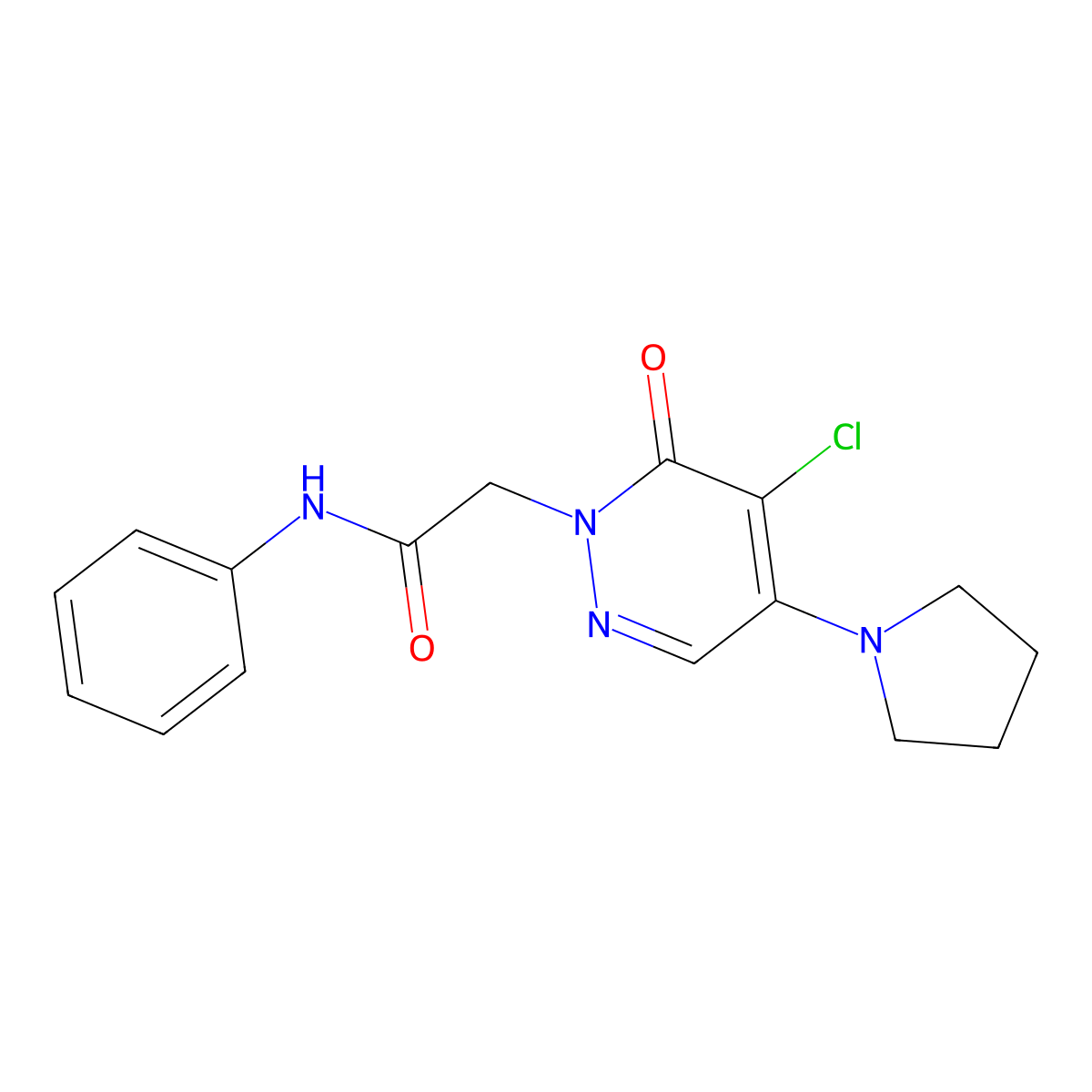 2-(5-chloro-6-oxo-4-(pyrrolidin-1-yl)pyridazin-1(6H)-yl)-N-phenylacetamide molecular structure, CAS 1360280-58-5