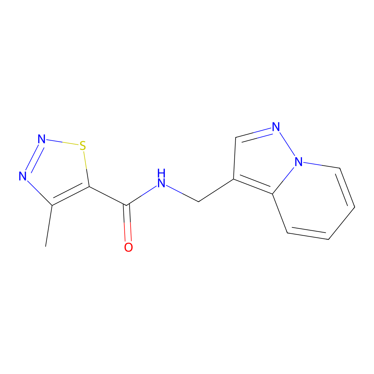 4-methyl-N-(pyrazolo[1,5-a]pyridin-3-ylmethyl)-1,2,3-thiadiazole-5-carboxamide molecular structure, CAS 1360283-04-0