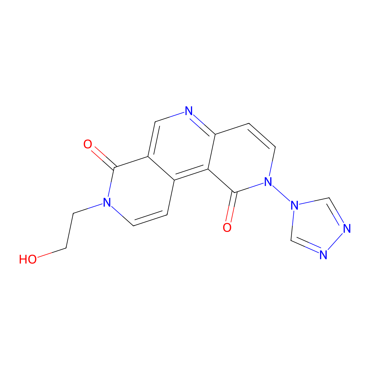 8-(2-hydroxyethyl)-2-(4H-1,2,4-triazol-4-yl)pyrido[3,4-c][1,6]naphthyridine-1,7(2H,8H)-dione molecular structure, CAS 1360283-25-5