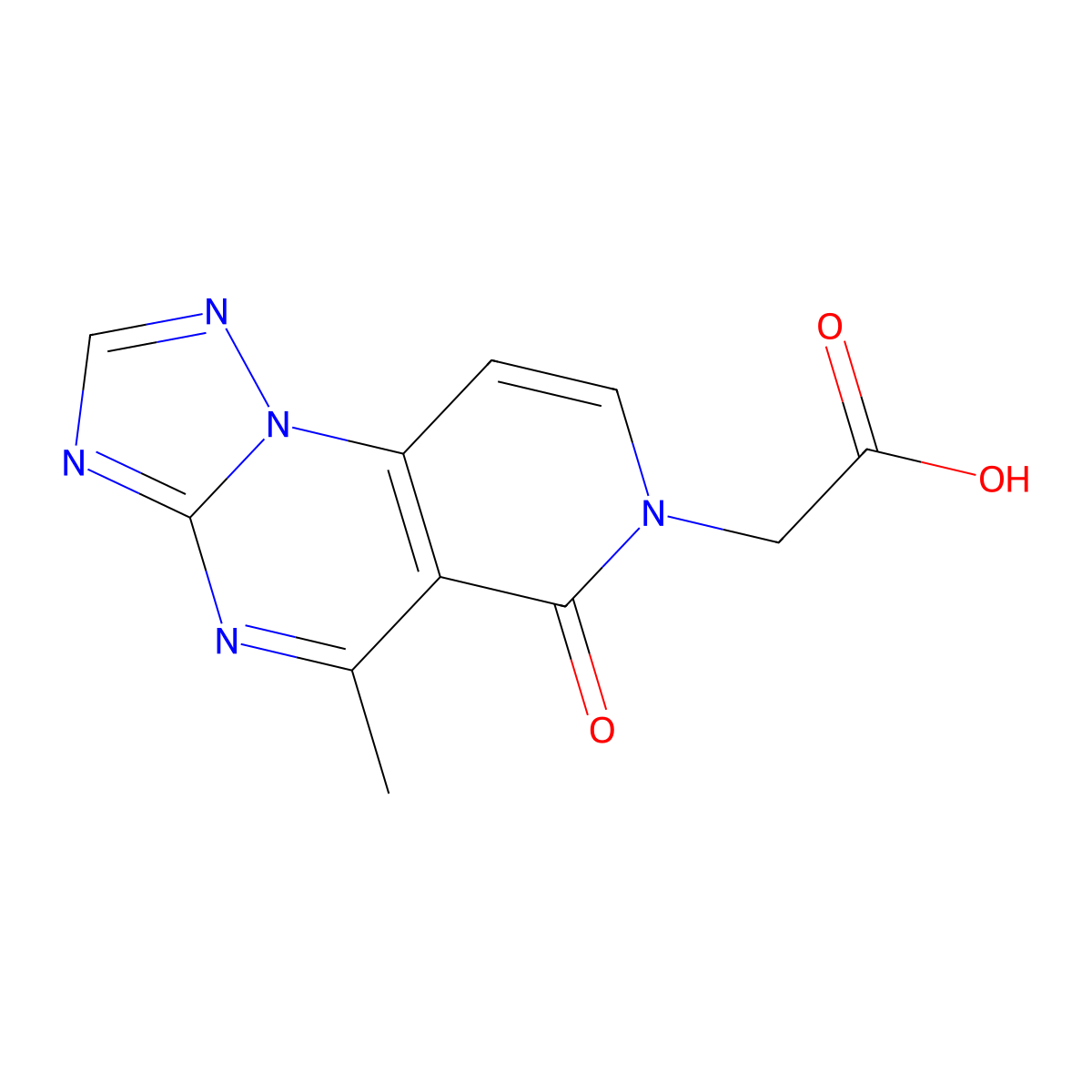 (5-methyl-6-oxopyrido[3,4-e][1,2,4]triazolo[1,5-a]pyrimidin-7(6H)-yl)acetic acid molecular structure, CAS 1360290-53-4