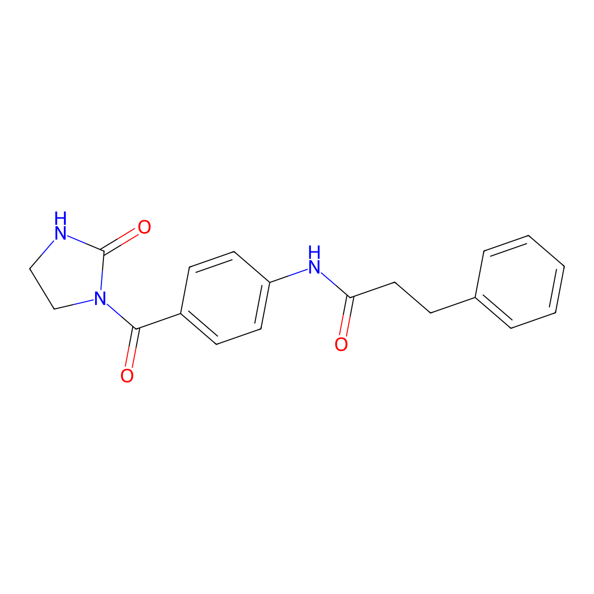 N-[4-(2-oxoimidazolidine-1-carbonyl)phenyl]-3-phenylpropanamide molecular structure, CAS 1360293-84-0