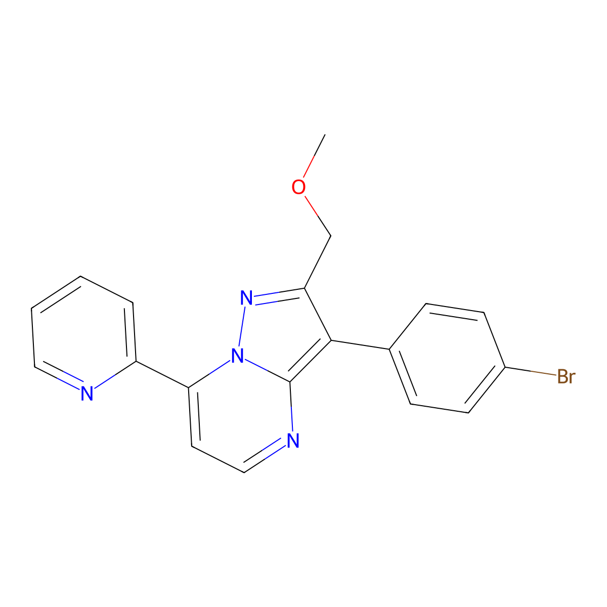[3-(4-Bromophenyl)-7-(2-pyridyl)pyrazolo[1,5-a]pyrimidin-2-yl]methyl methyl ether molecular structure, CAS 1360294-36-5